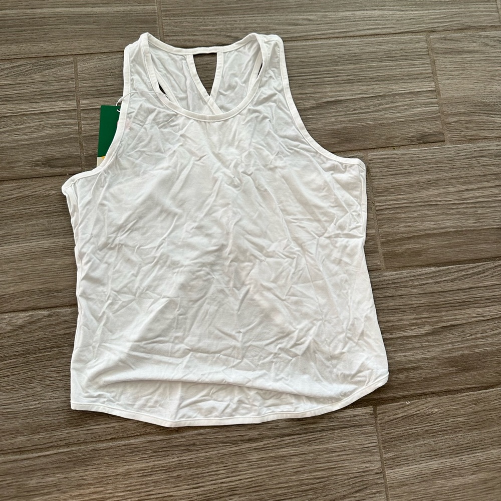 NWT Halara White Open Back Tank Top Athletic Blouse Top